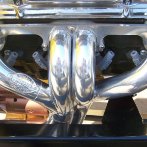 #SRSB-710 – Street Rod Small Block – SB Street Rod “Tri-Y” style header inside the frame for Vega steering or Rack and Pinion steering