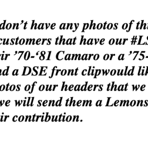 #LSPT-302 – ‘70-’81 CAMARO LS-1 TO LS-7 – ‘75-’79 NOVA LS-1 TO LS-7 – LS Pro Tour header for Detroit Speed & Engineering chassis